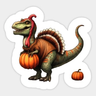 Turkeysaurus Rex Dino Turkey for Thanksgiving Sticker